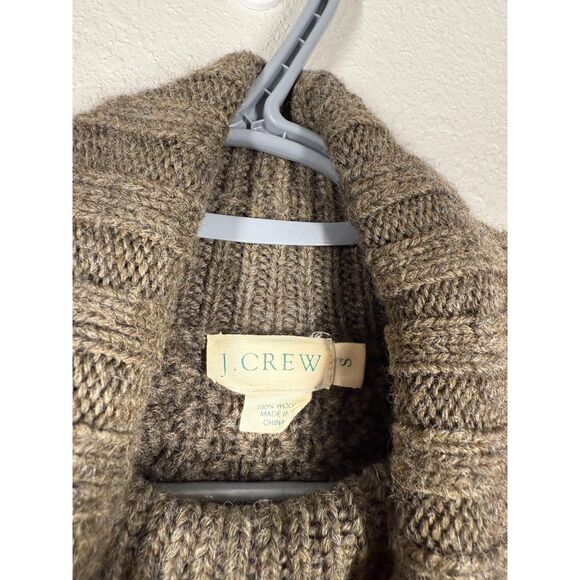 J Crew Womens Cable Knit 100% Wool Tunic Sweater Sz S Fisherman Turtle Neck - Picture 4 of 7